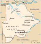 Botswana - mapa kraju