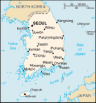 Korea Południowa - mapa kraju