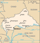 Republika rodkowoafrykaska - mapa kraju