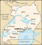 Uganda - mapa kraju